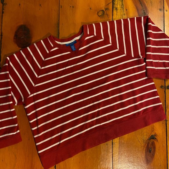 Boxy Coastal Striped Crewneck Sweatshirt - Picture 2 of 8